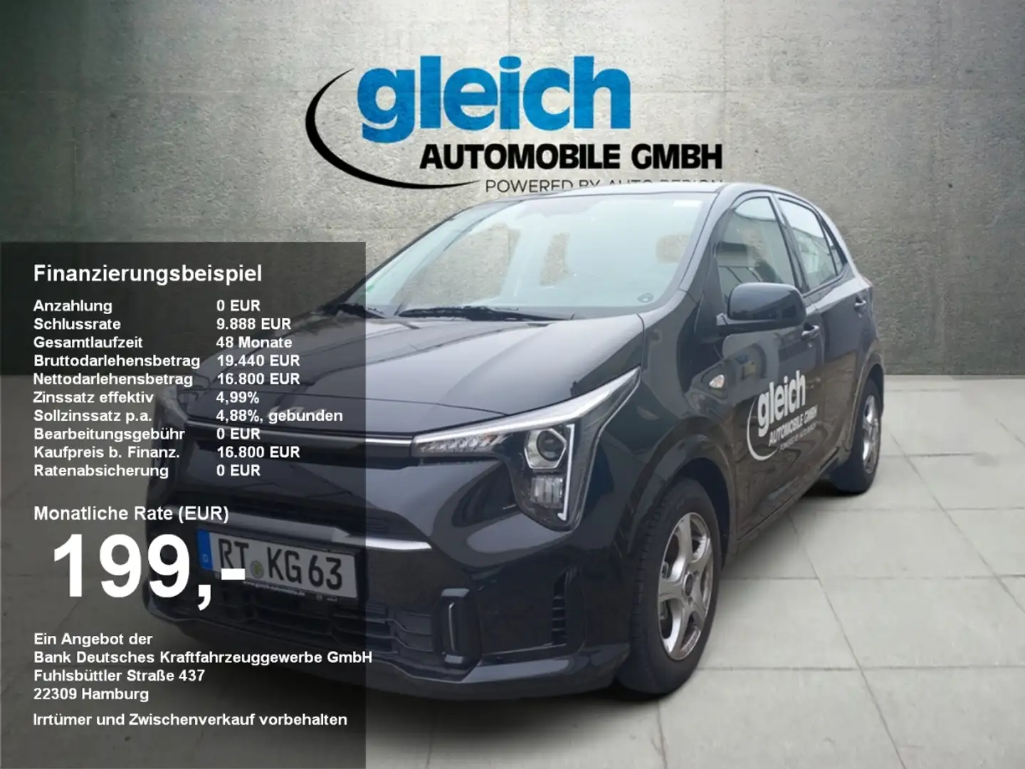 Kia Picanto 1.0 Vision LM KAM KlimaA Navi SHZ Schwarz - 1