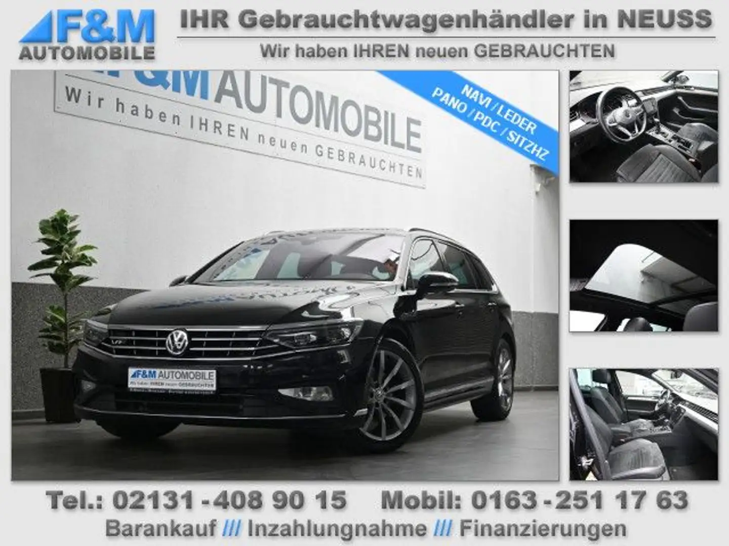 Volkswagen Passat Variant 2.0 TDI DSG R Line Navi Leder Pan Noir - 1