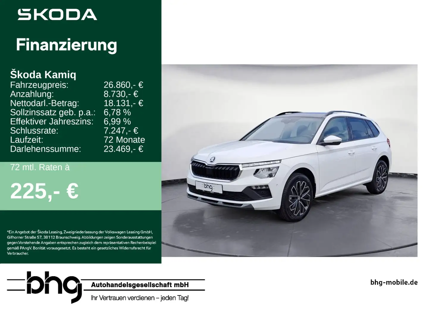 Skoda Kamiq 1.5 TSI DSG Selection PanoDach LED WinterP Weiß - 1