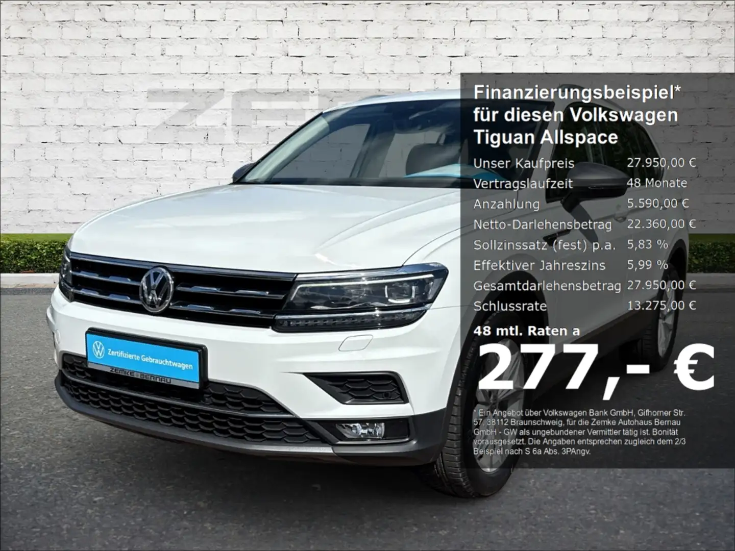 Volkswagen Tiguan Allspace 1.5 TSI DSG ACT Highline LED Kurvenlicht Sperrdiff White - 1