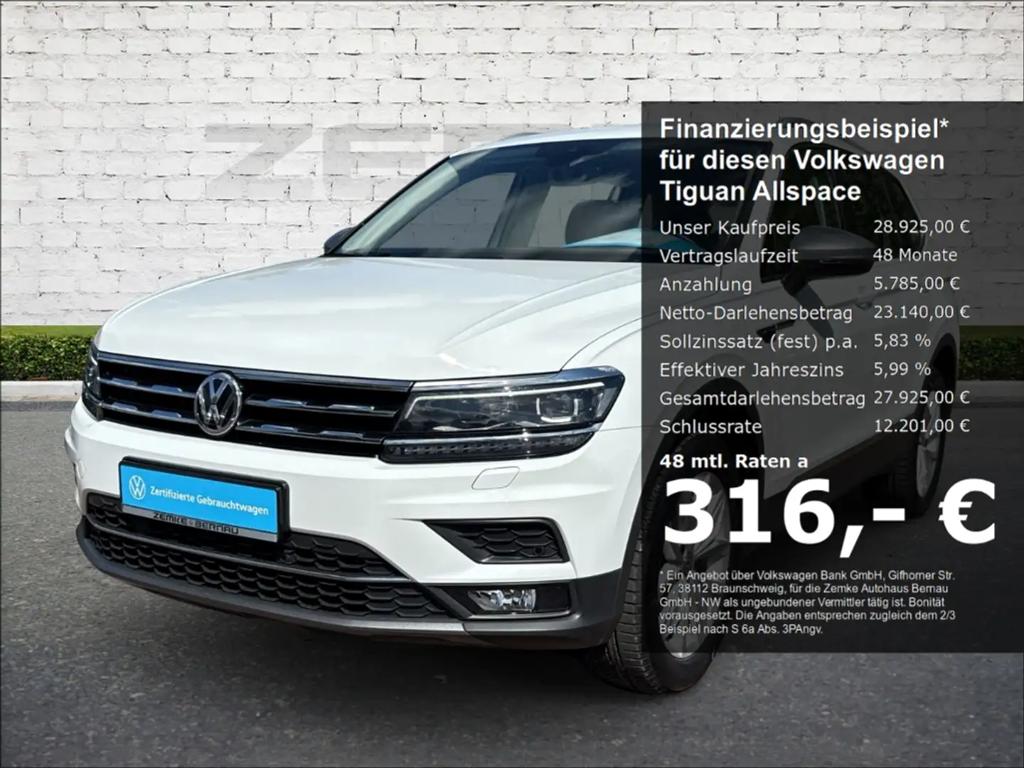 Volkswagen Tiguan Allspace 1.5 TSI DSG ACT Highline LED Kurvenlicht Sperrdiff Weiß - 1