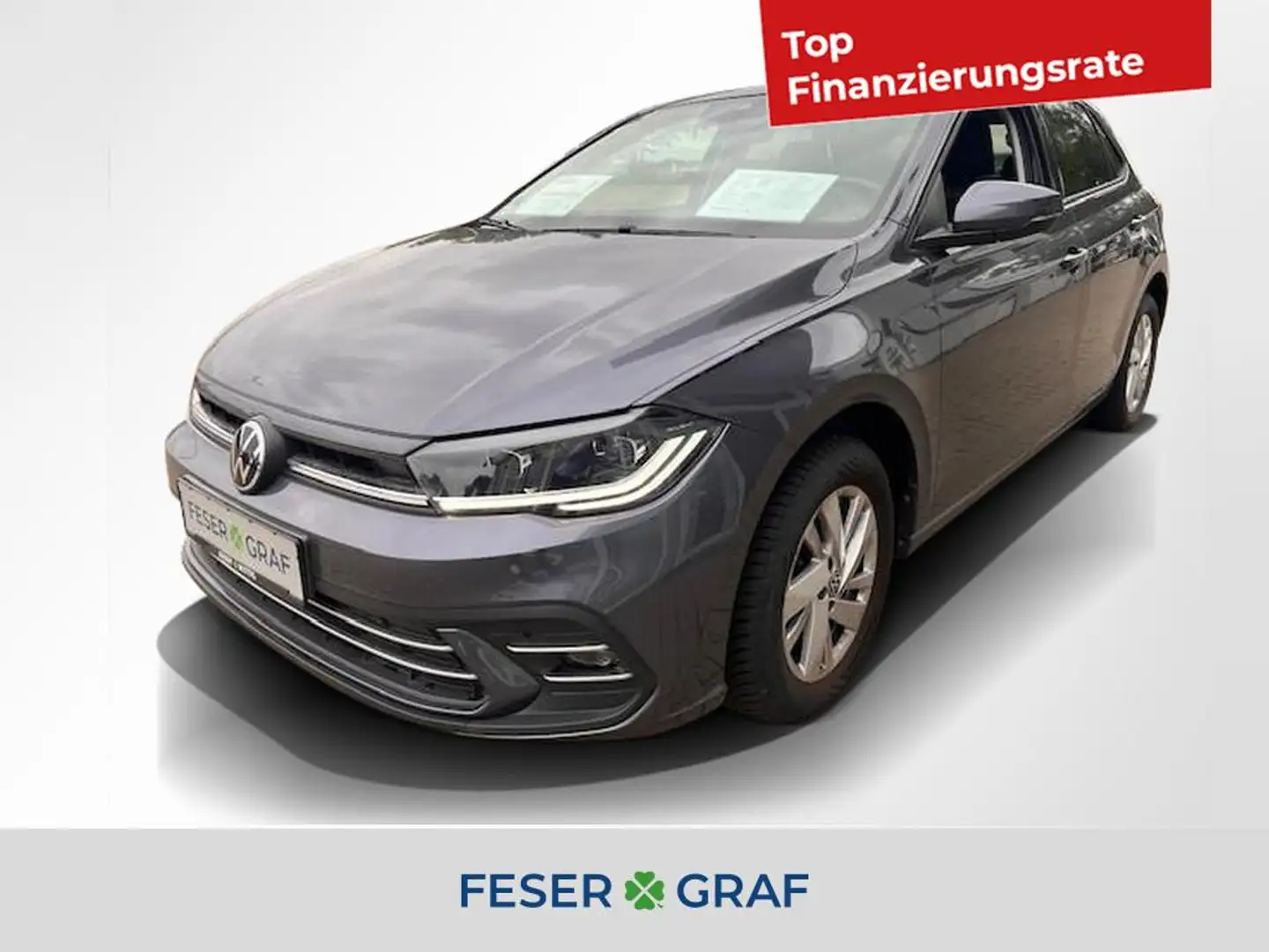 Volkswagen Polo 1.0 TSI Style Matrix/ACC/Navi/2xPDC/Sitzhzg Gris - 1