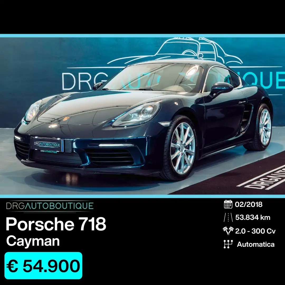 Porsche Cayman 718 2.0 300cv PDK Bleu - 1