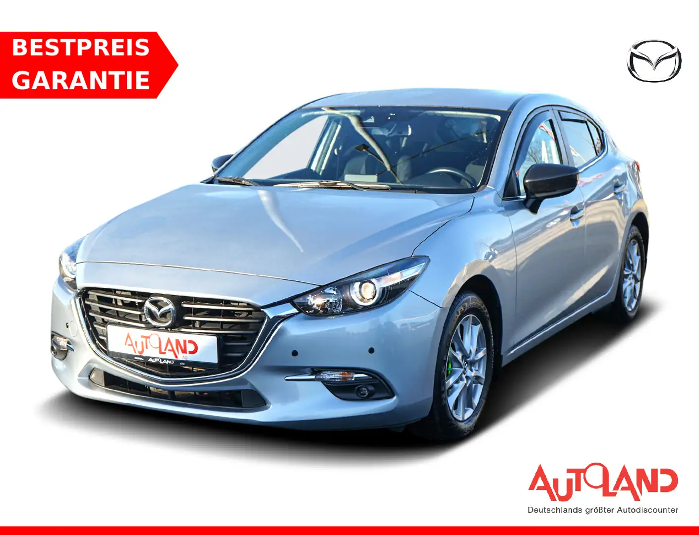 Mazda 3 2.0 SKYACTIV-G Klimaaut. Totwinkel AHK Keyless Argent - 1