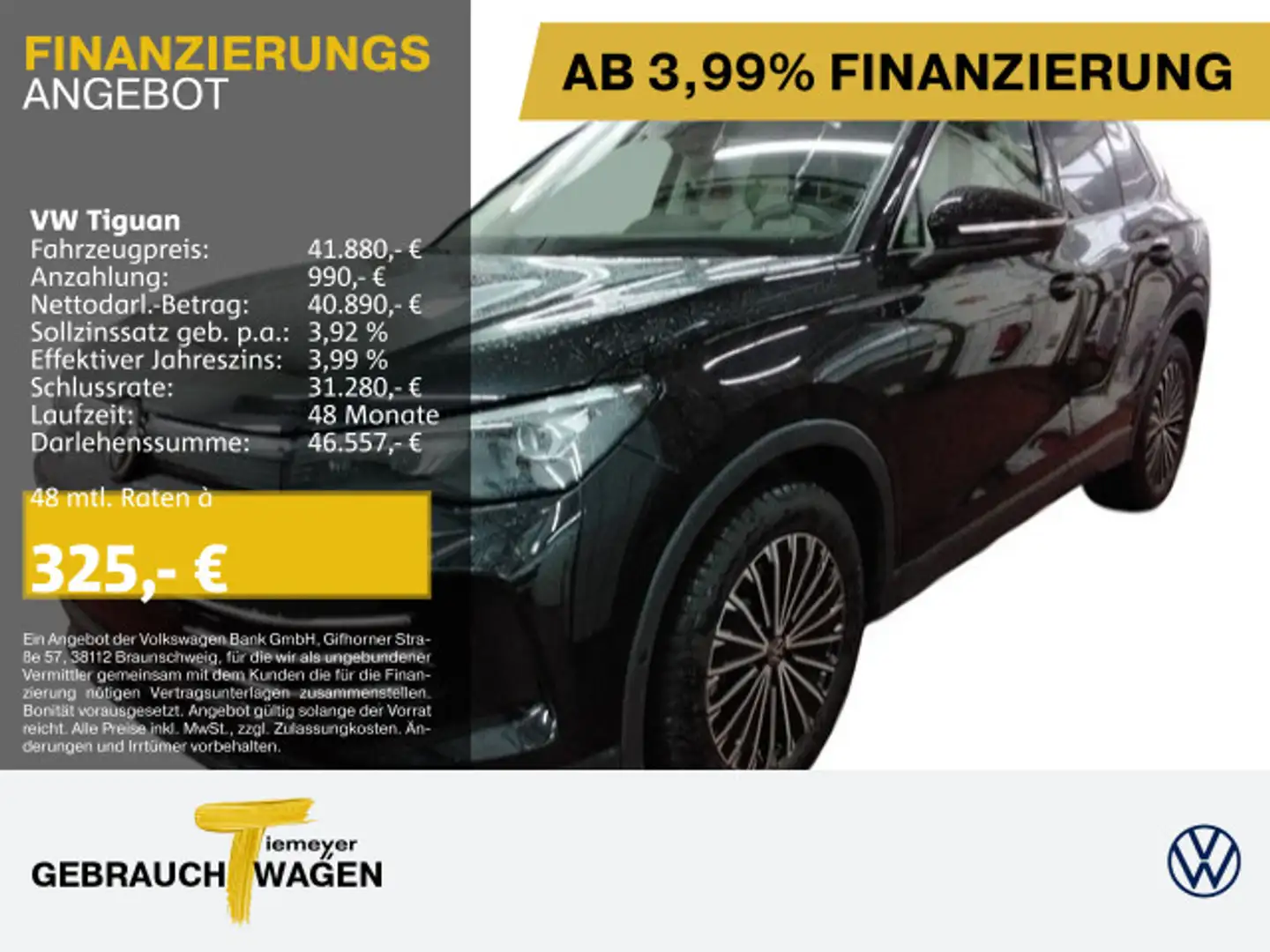 Volkswagen Tiguan 2.0 TDI DSG ELEGANCE IQ.LIGHT PANO LEDER Zwart - 1