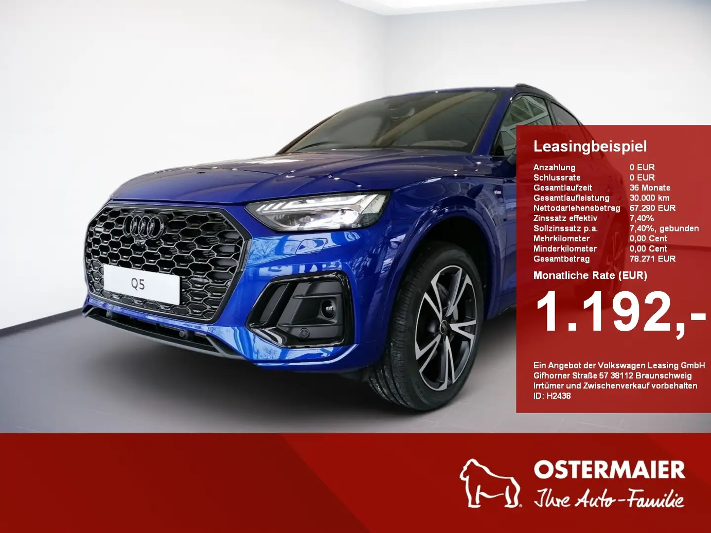 Audi Q5 Sportback S-LINE 50 TFSIe QUATTRO AHK.ACC.MATRIX.B Blau - 1