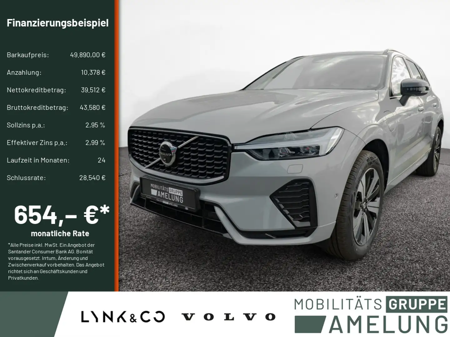 Volvo XC60 T6 AWD Plus Dark STANDHZ PANO 360° AHK Grau - 1