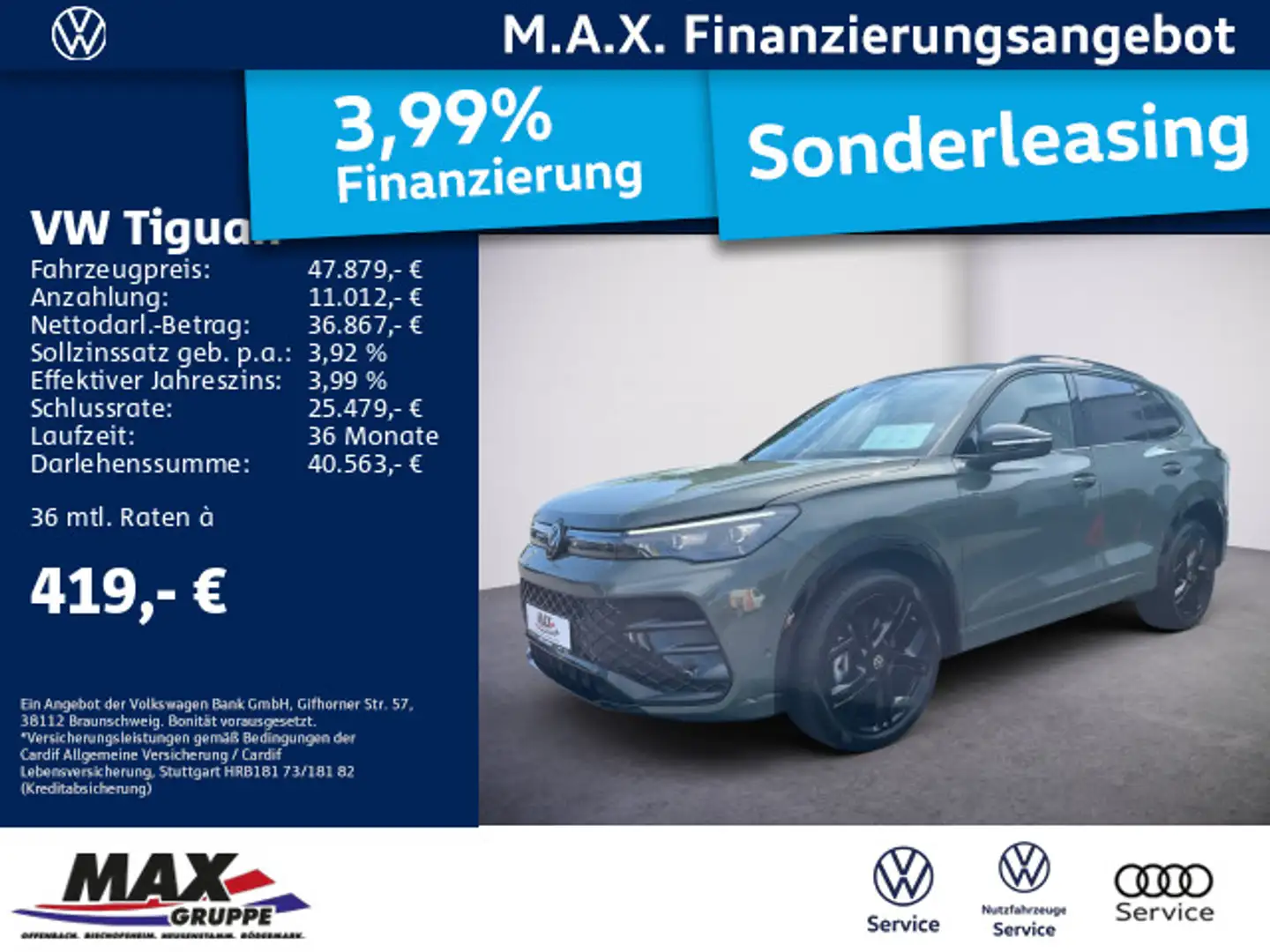 Volkswagen Tiguan 2.0 TDI 4M DSG R-LINE BLACKSTYLE AHK+KAM+ Groen - 1