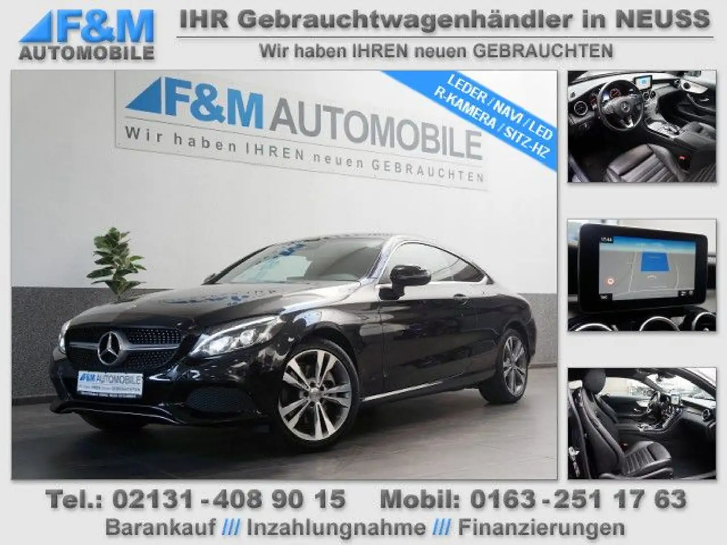Mercedes-Benz C 250 Autom. Leder Navi R-Kam LED Sitzhz Zwart - 1