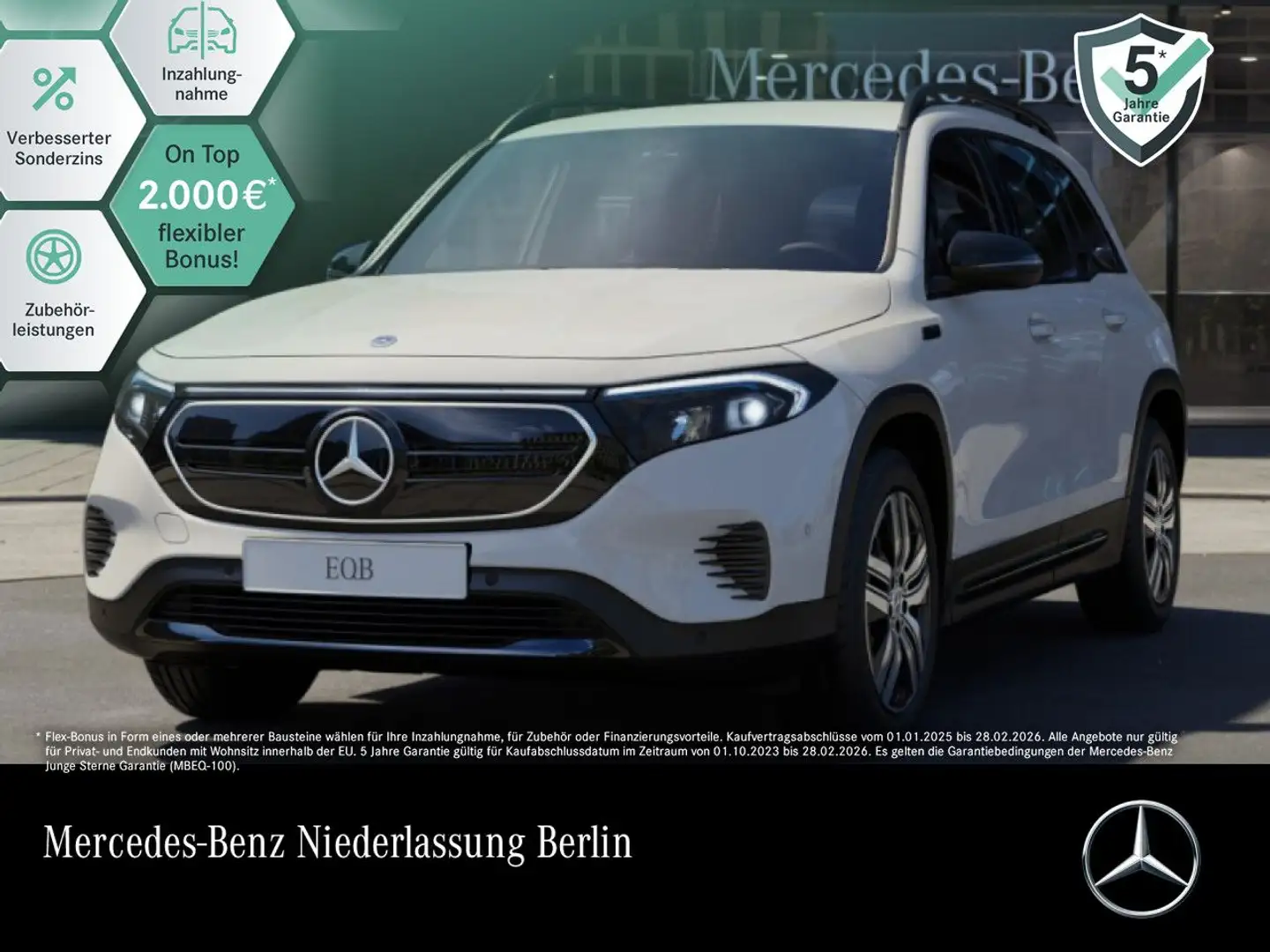 Mercedes-Benz EQB 300 4M PROG+NIGHT+ADVANCED+KAMERA+SPUR Weiß - 1