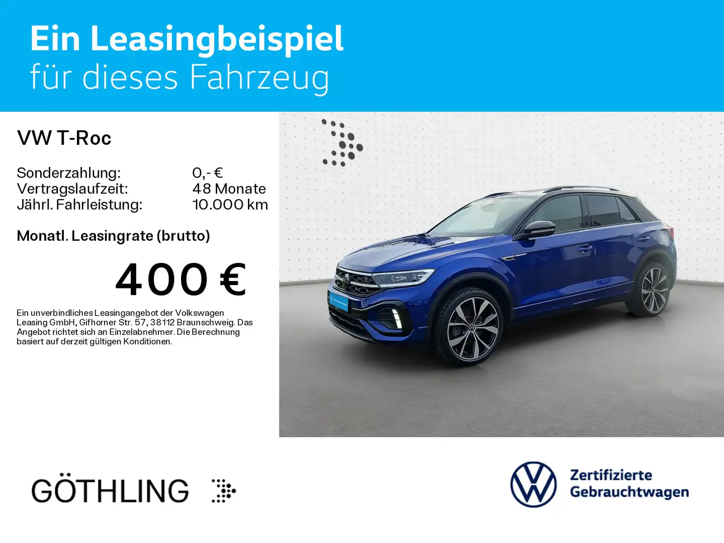 Volkswagen T-Roc R-Line 4M 2.0 TSI*NAVI*AHK*PANO*KAM*BlackS Blau - 2