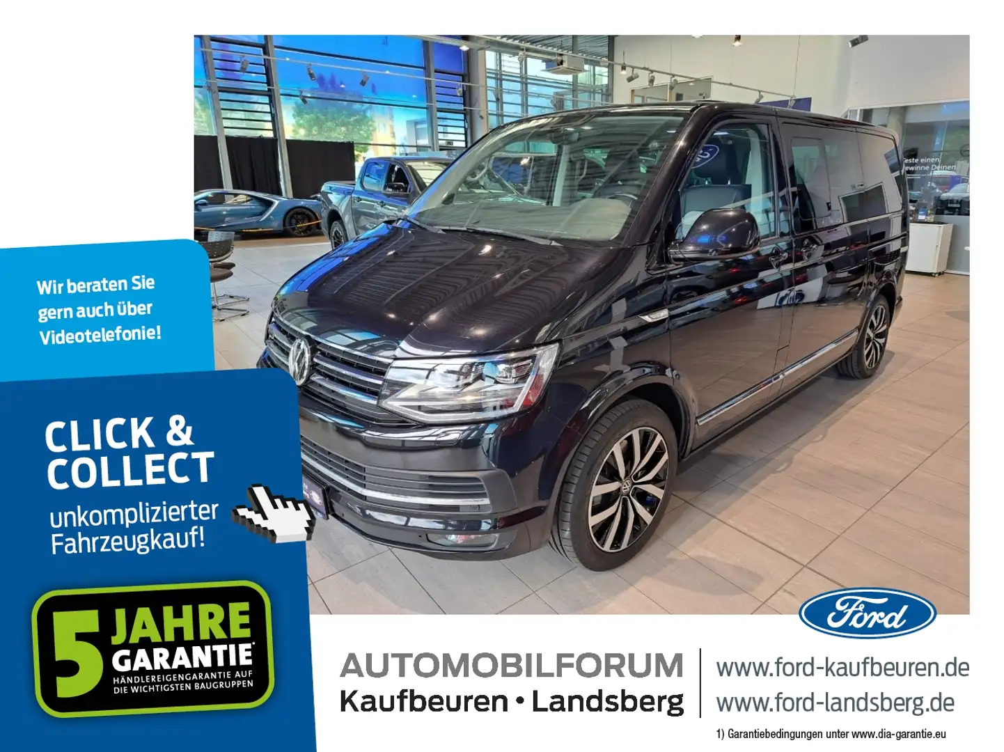 Volkswagen T6 Multivan 2.0 TSI 4Motion AWD LED AHK StHzg. Zwart - 1
