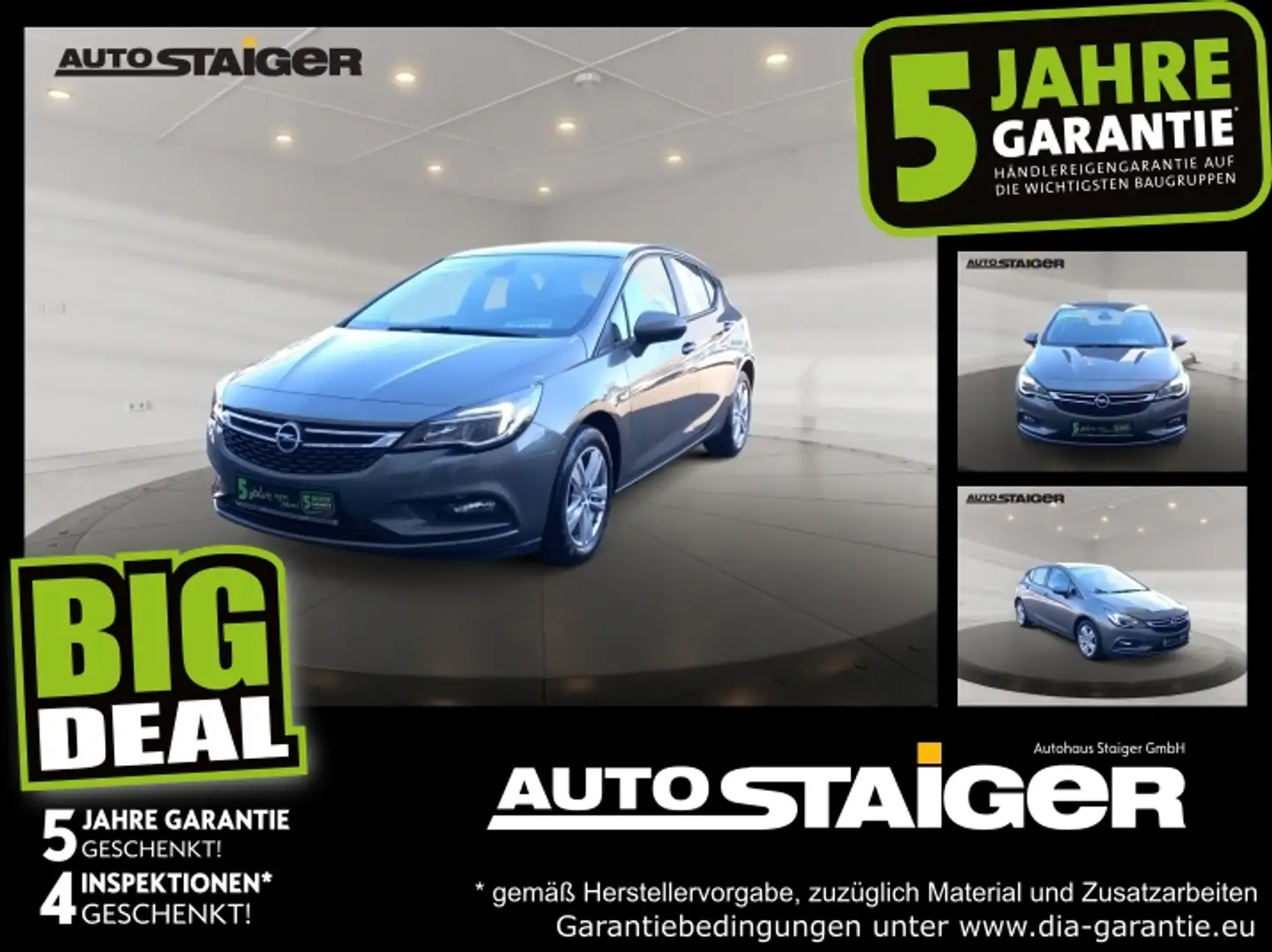 Opel Astra K 1.0 Turbo Edition Klimaautomatik, PDC, Grau - 1