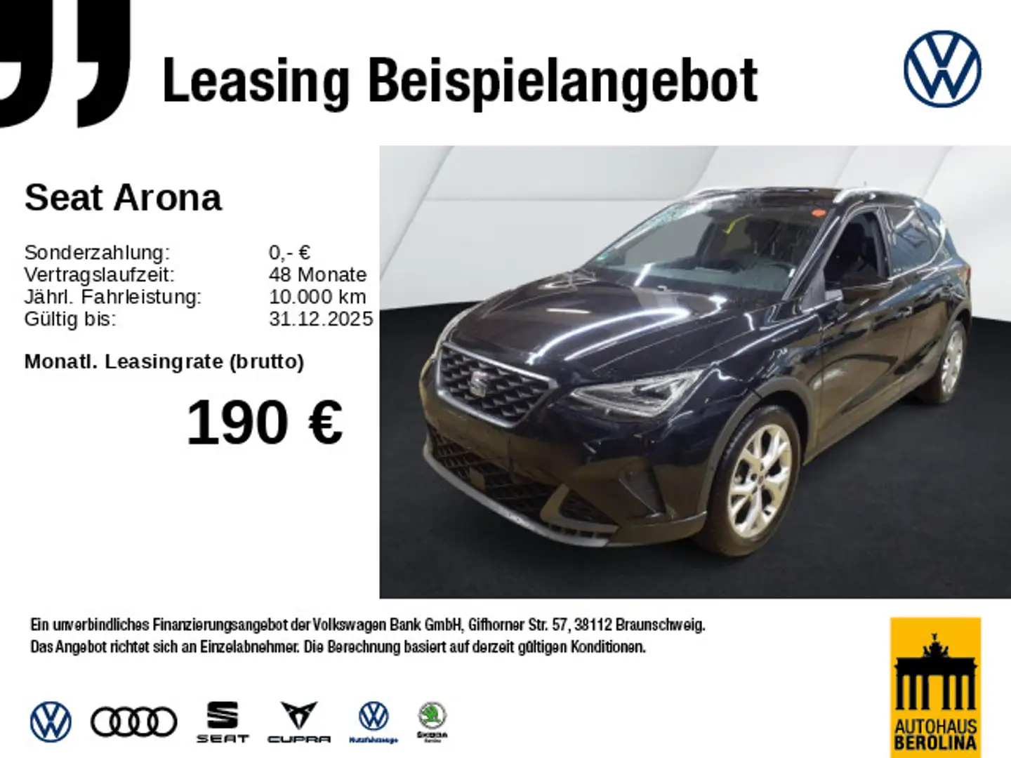 SEAT Arona 1.0 TSI FR DSG *Vision+*NAV*ACC*LED*SHZ* Schwarz - 1