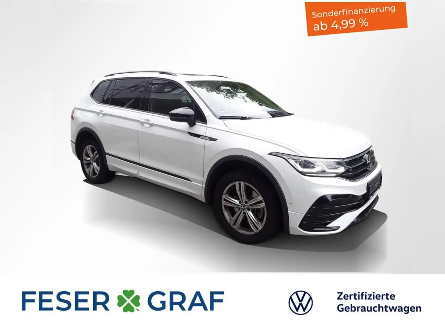 Volkswagen Tiguan Allspace 2.0TDI R-Line 4x4 DSG LED-Matrix Travel Ass Weiß - 1