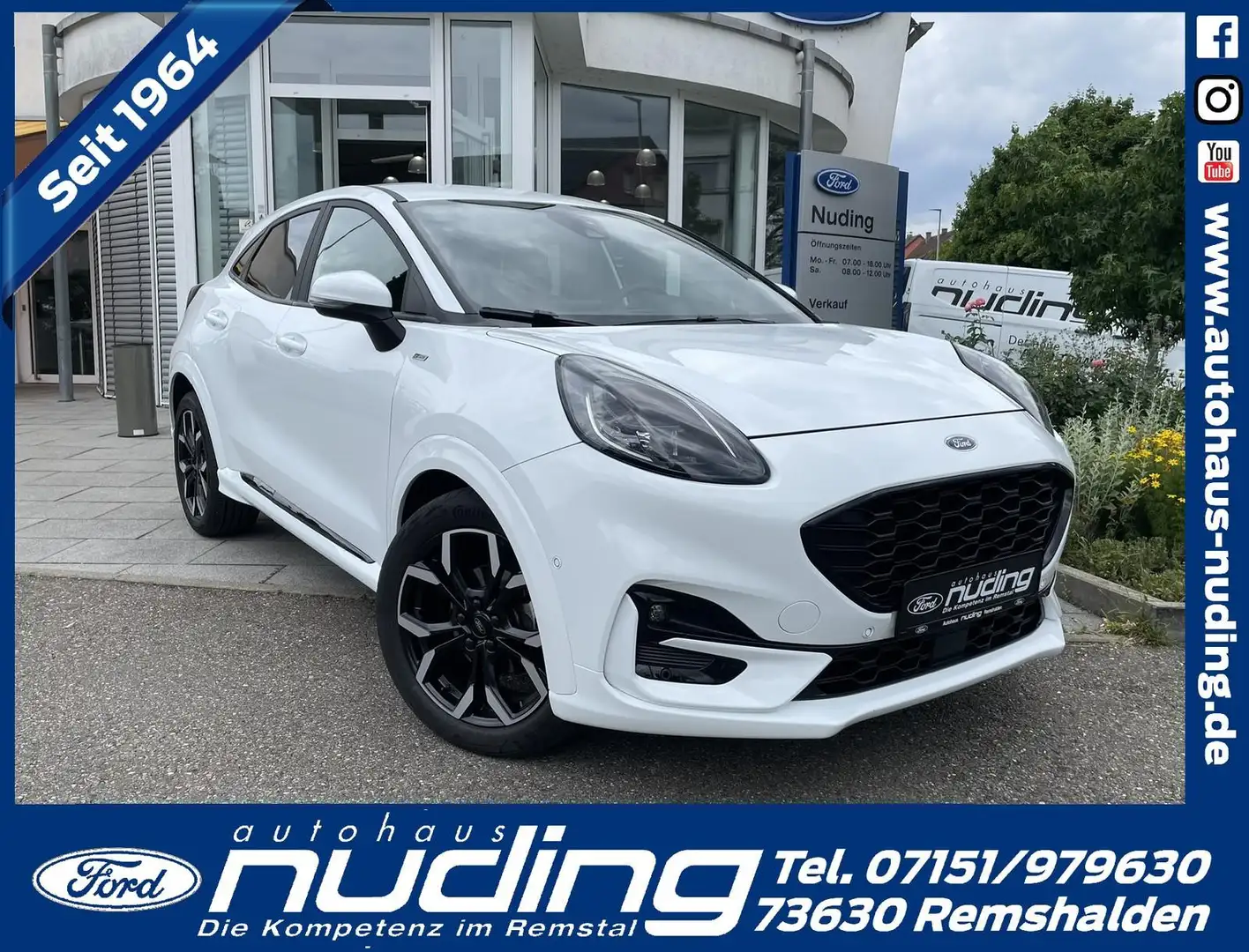 Ford Puma 1.0 EcoBoost Hybrid Aut. ST-Line X ACC/BLIS Blanc - 1