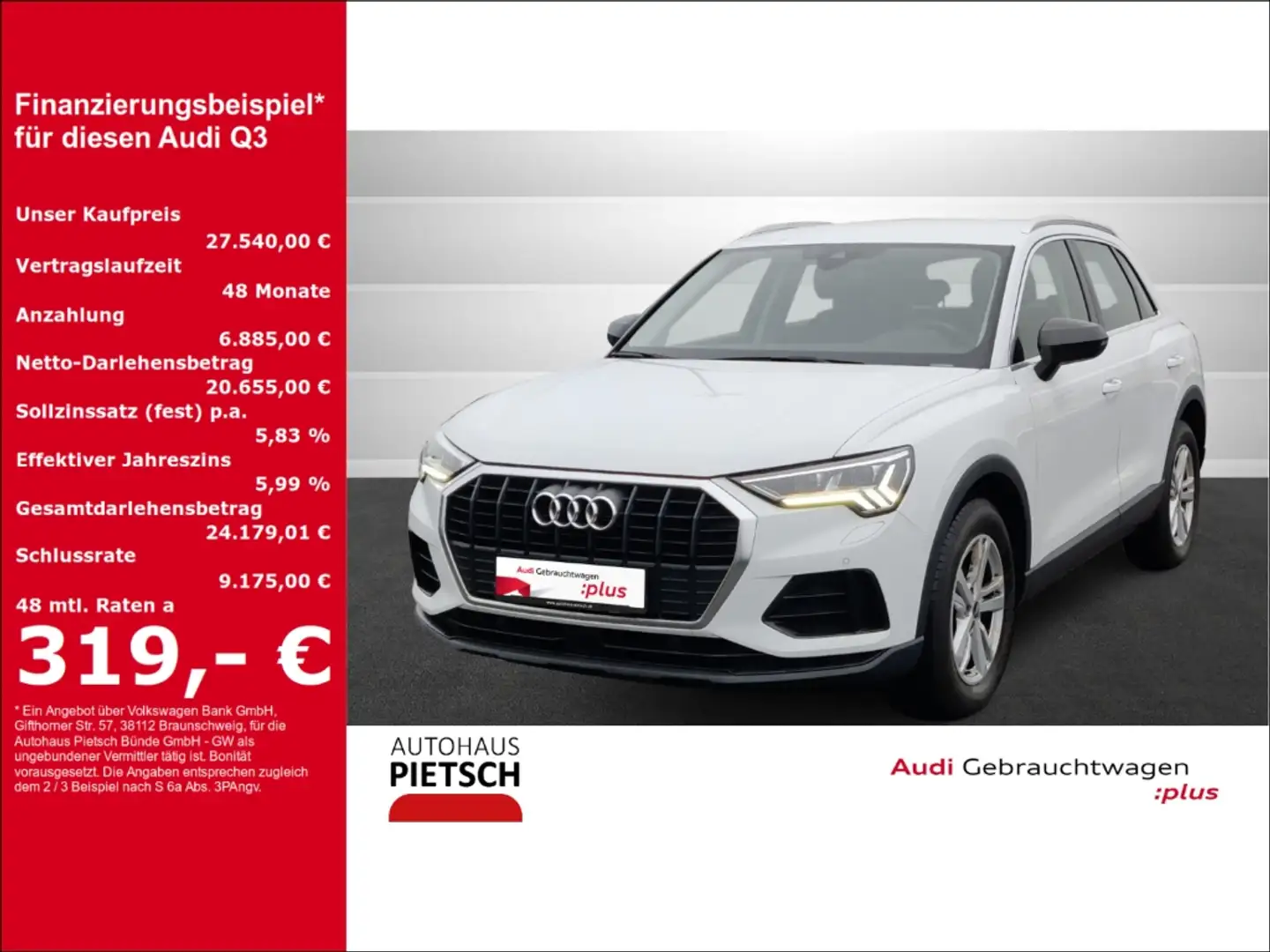 Audi Q3 35 TFSI S tronic Matrix Navi Dig.Cockpit Weiß - 1