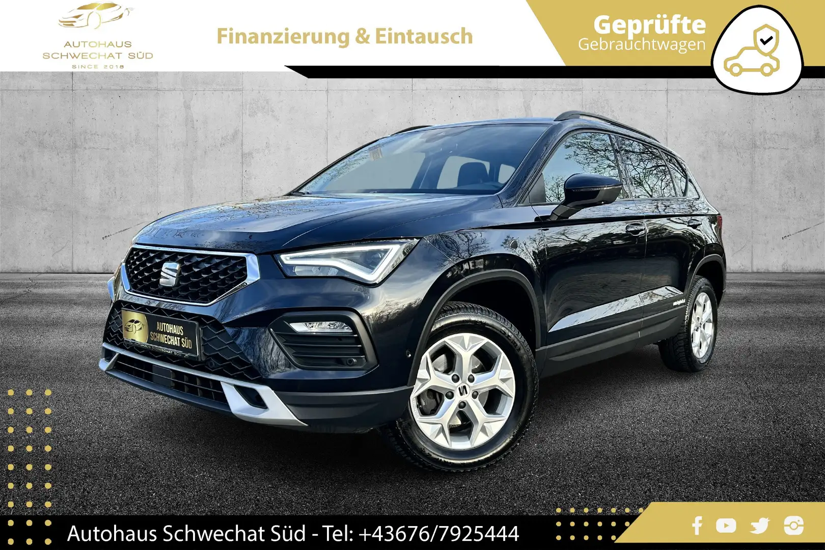 SEAT Ateca 1,0 Style // TOP AUSSTATTUNG // ANHK // MWST // Schwarz - 1