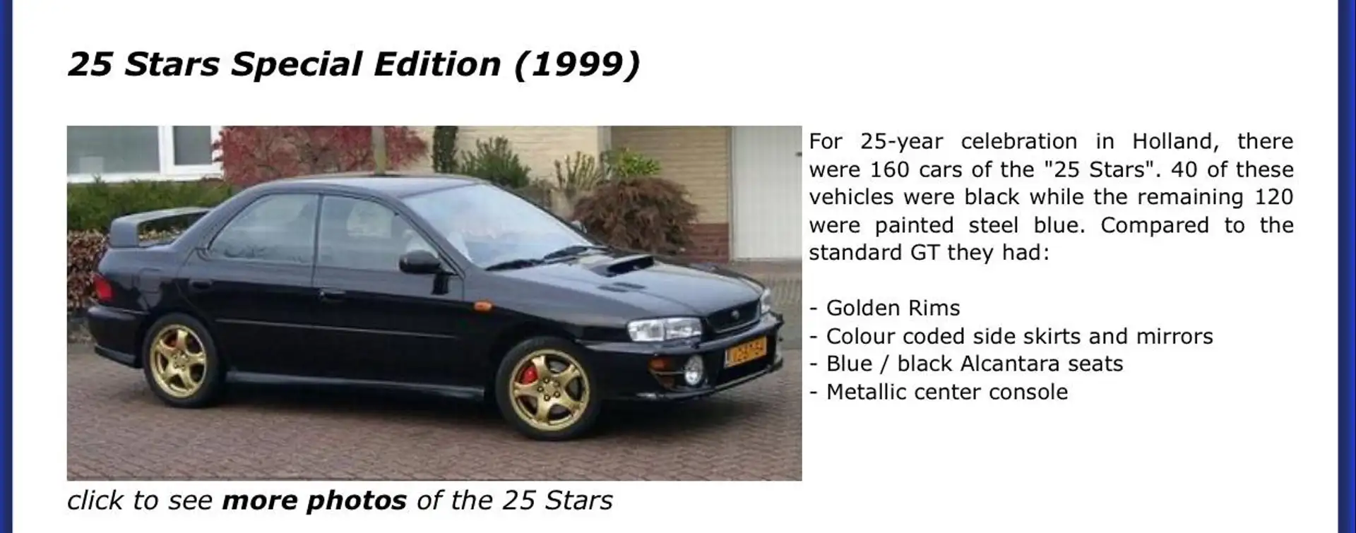 Subaru Impreza 2.0 GT AWD Turbo 25 stars Negro - 2