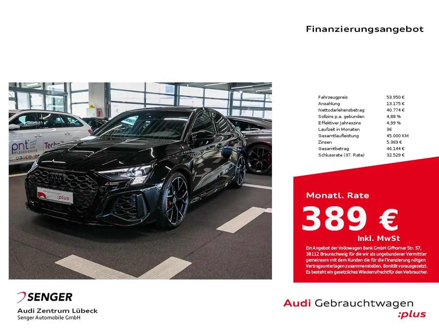 Audi RS3 Limo Navi Matrix-LED RS-AGA B&O 280 km/h Schwarz - 1