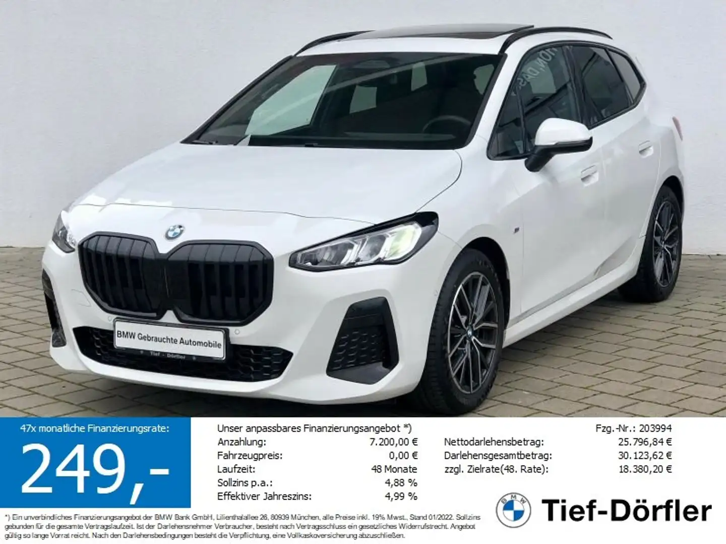 BMW 218 i Active Tourer M Sport ACC/PANO/CAM/PRIVACY Weiß - 1