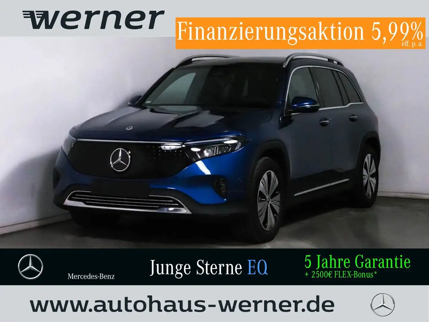 Mercedes-Benz EQB 300 4M PROG-ADV+ AHK PANO FAP MEMO WDGS WINT Blau - 1
