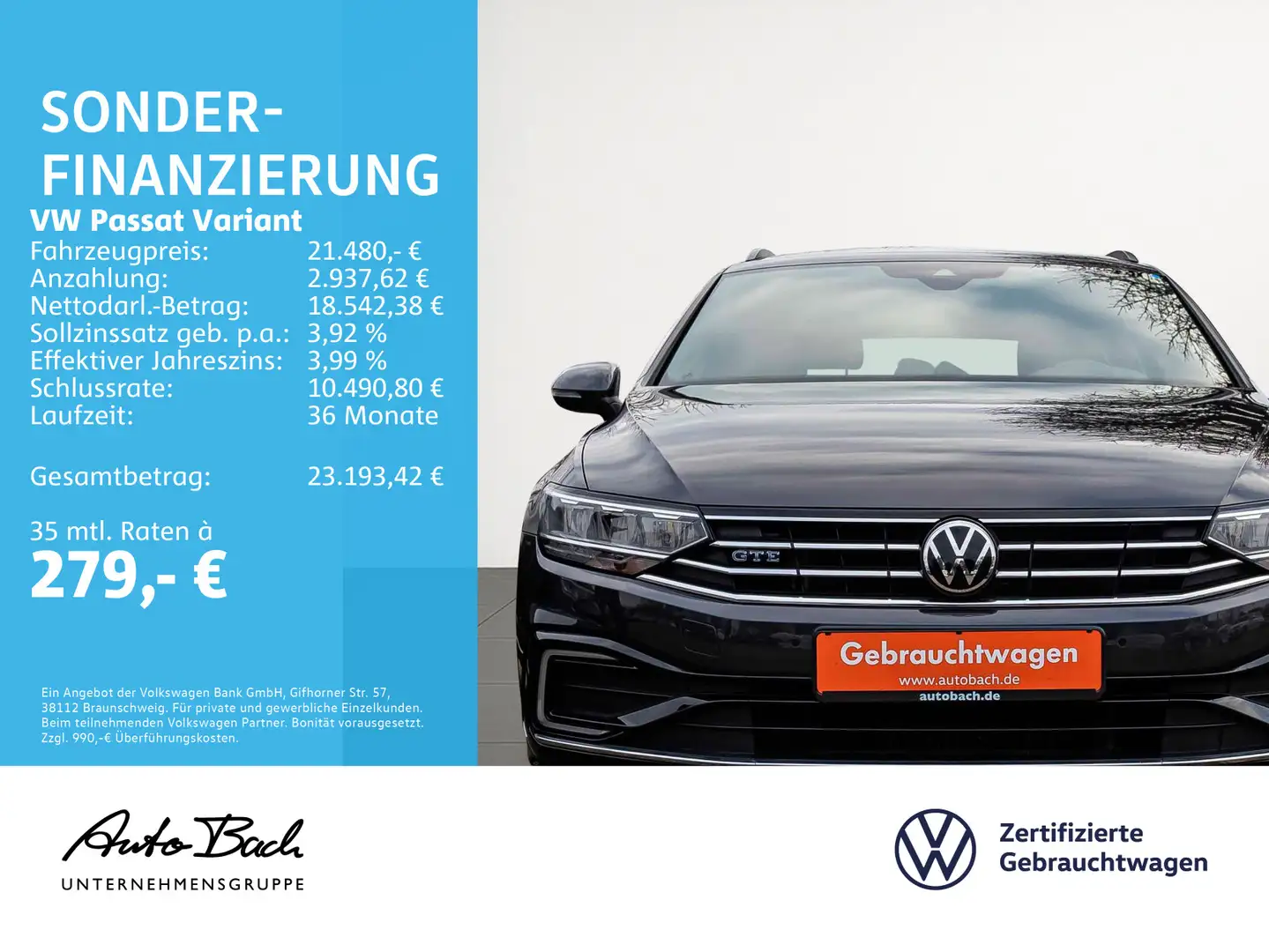 Volkswagen Passat Variant GTE 1.4 eHybrid DSG Navi LED AHK Grau - 2
