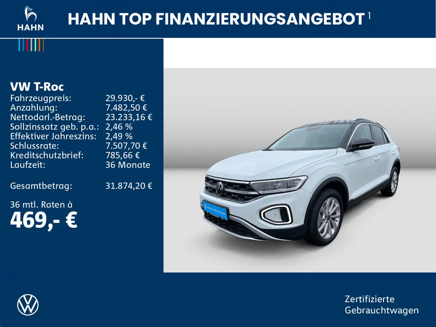 Volkswagen T-Roc 1.5TSI DSG Style Navi AHK LED Business Weiß - 2
