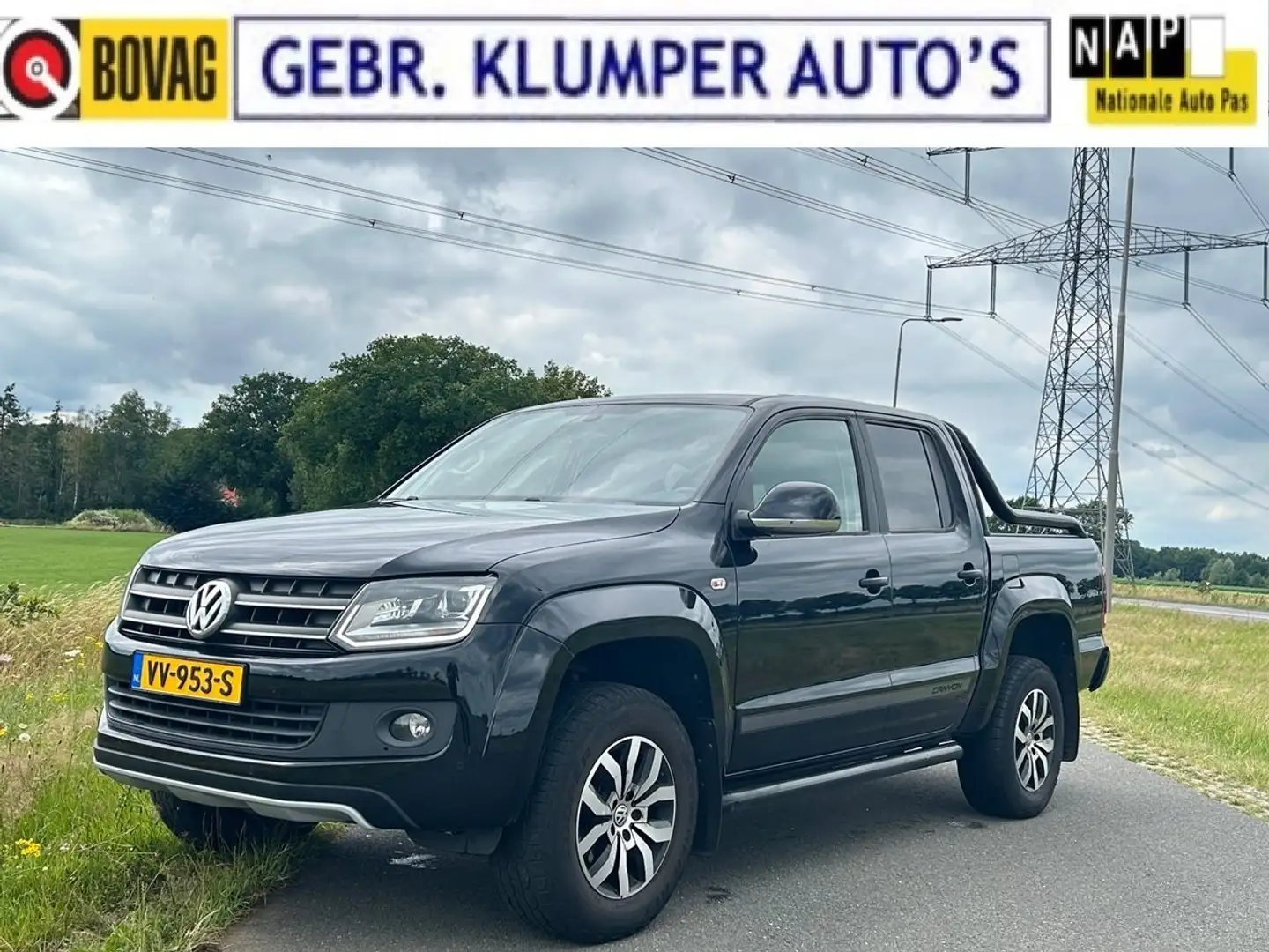 Volkswagen Amarok 2.0 TDI 4M. Canyon Aut., Leer, Navi, Cruise, ECC Zwart - 1
