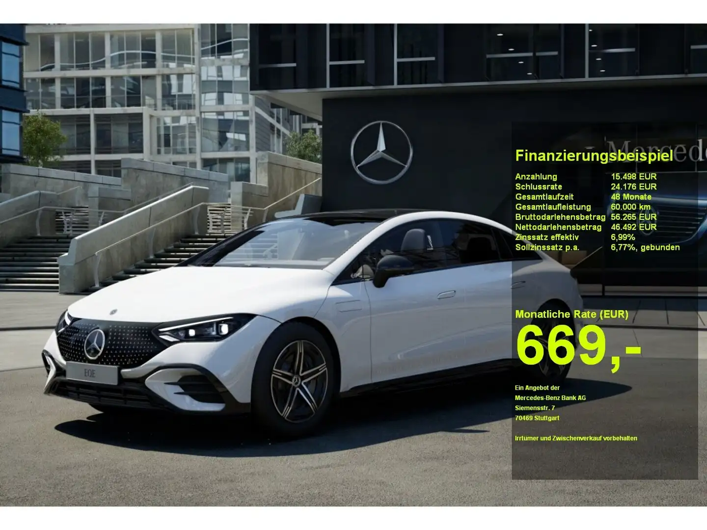 Mercedes-Benz EQE 350 AMG+PANO+AHK+BURMESTER+NIGHT+FLEXBonus Weiß - 1