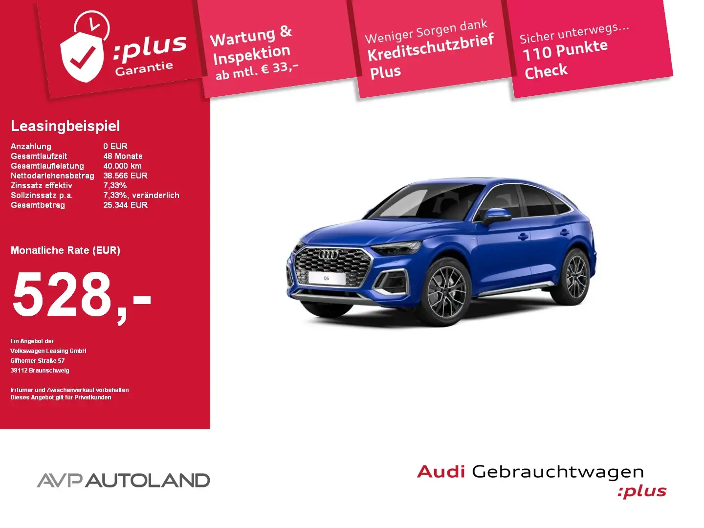Audi Q5 Sportback 40 TDI quattro S line | NAVI | Blau - 1