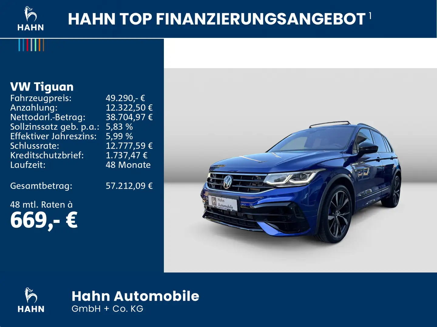 Volkswagen Tiguan R 2.0TSI DSG 4M Akrap Pano HK AreaView Blau - 2