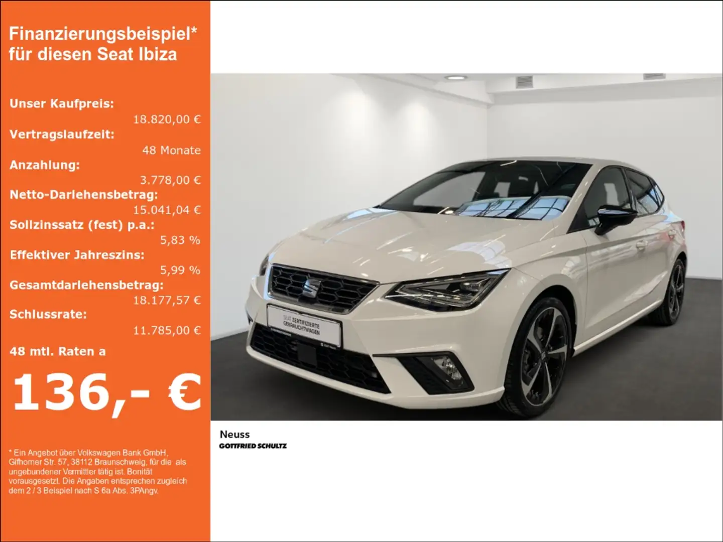 SEAT Ibiza FR TSI LED EINPARKHILFE SITZHEIZUNG NAVI Weiß - 1