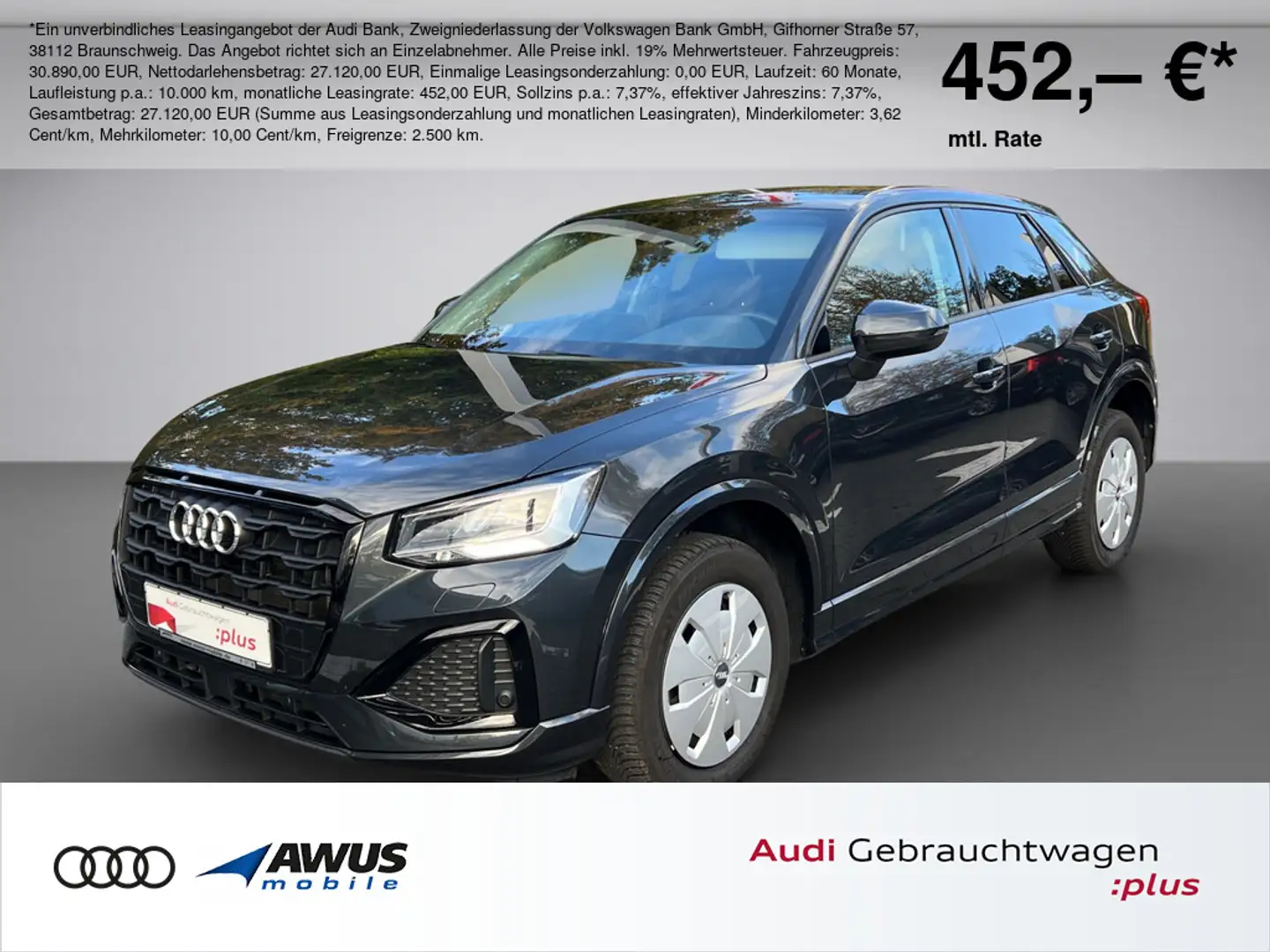 Audi Q2 30 TDI advanced 85kW, AHK, SHZ Grau - 1