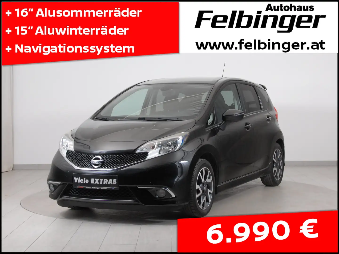 Nissan Note 1.2 80PS Acenta+ *Navi, Klima, Winterräder* Schwarz - 1