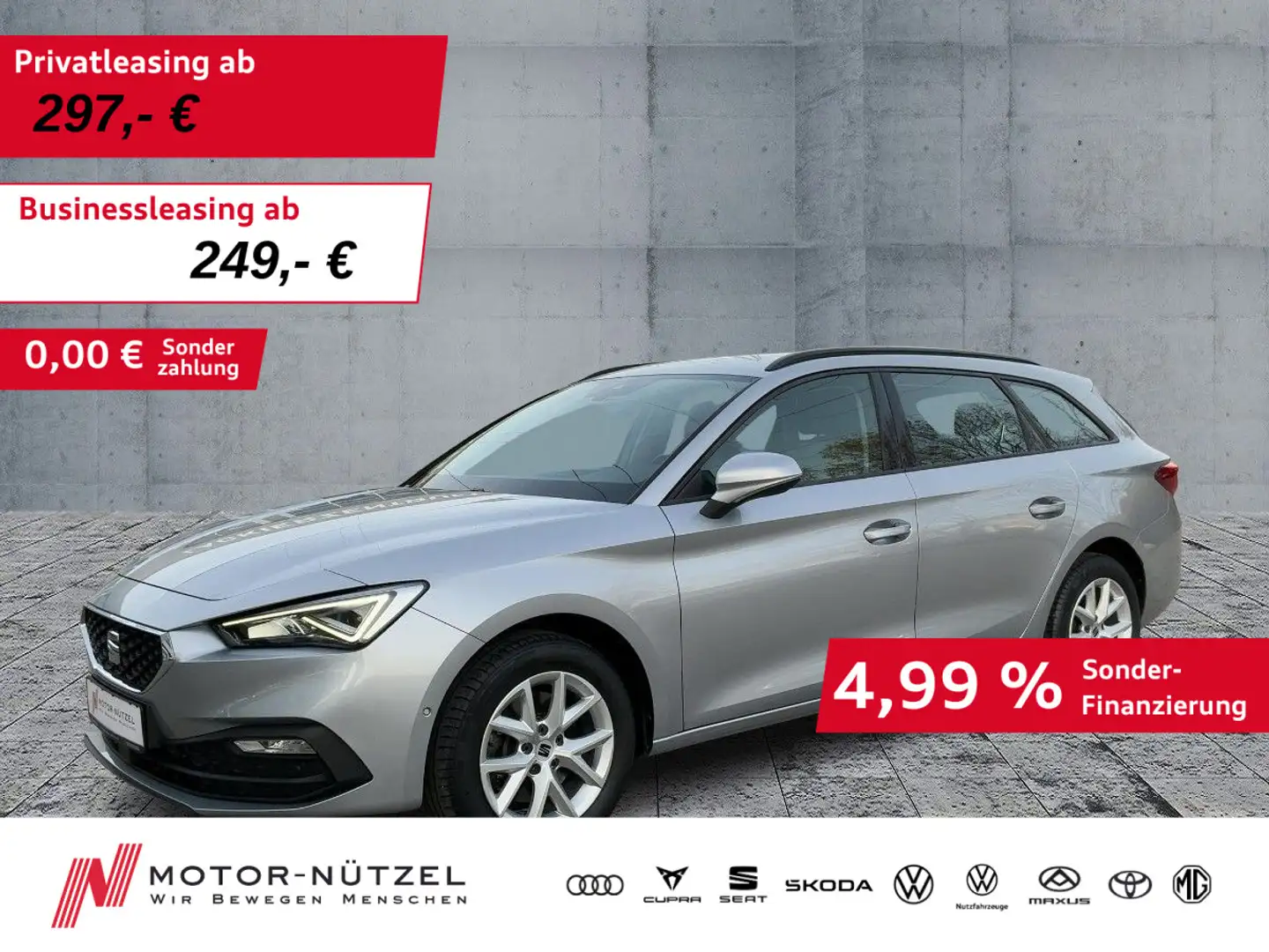 SEAT Leon ST 2.0 TDI STYLE LED+NAV+APP+GRA+SHZ+PDC+VC Plateado - 1