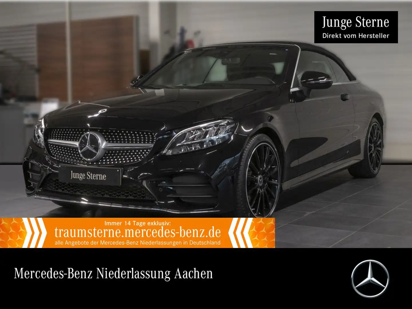 Mercedes-Benz C 200 Cabrio AMG+LED+BURMESTER+KAMERA+19"+KEYLESS Schwarz - 1