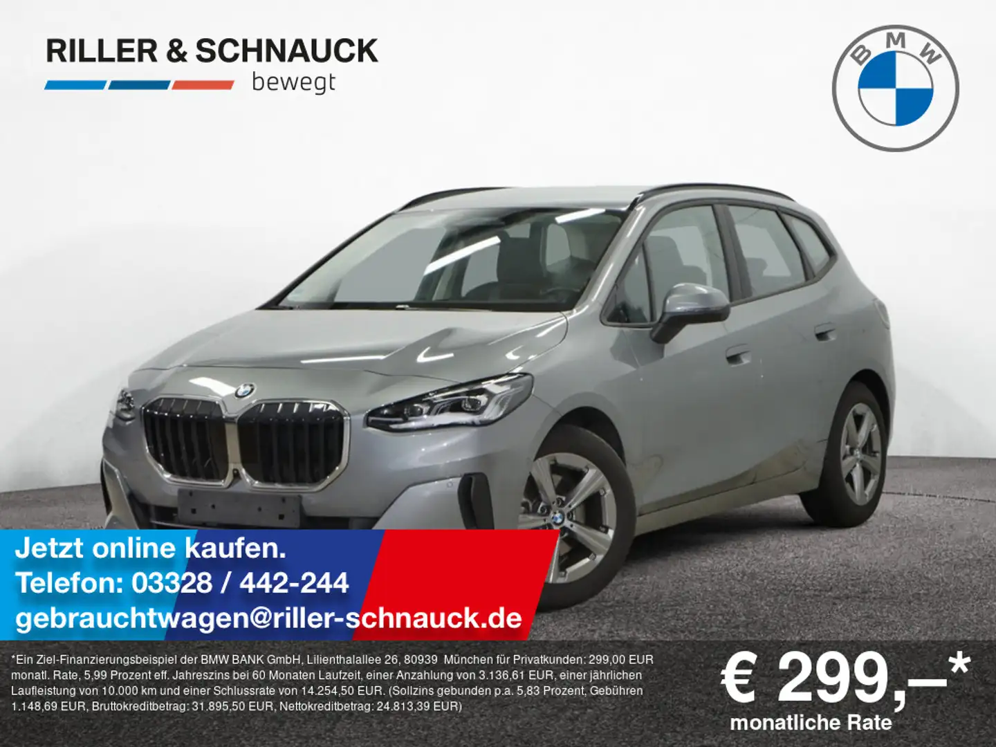 BMW 218 i Active Tourer AHK+HUD+ACC+HK+MEM Grau - 1