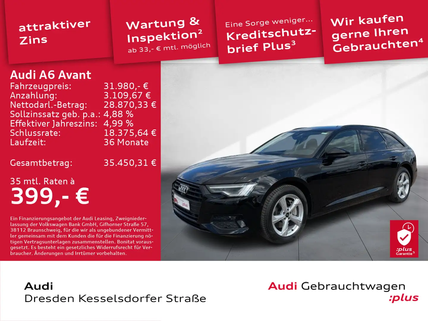 Audi A6 45 TDI Q.sport Kamera LED Navi Schwarz - 1