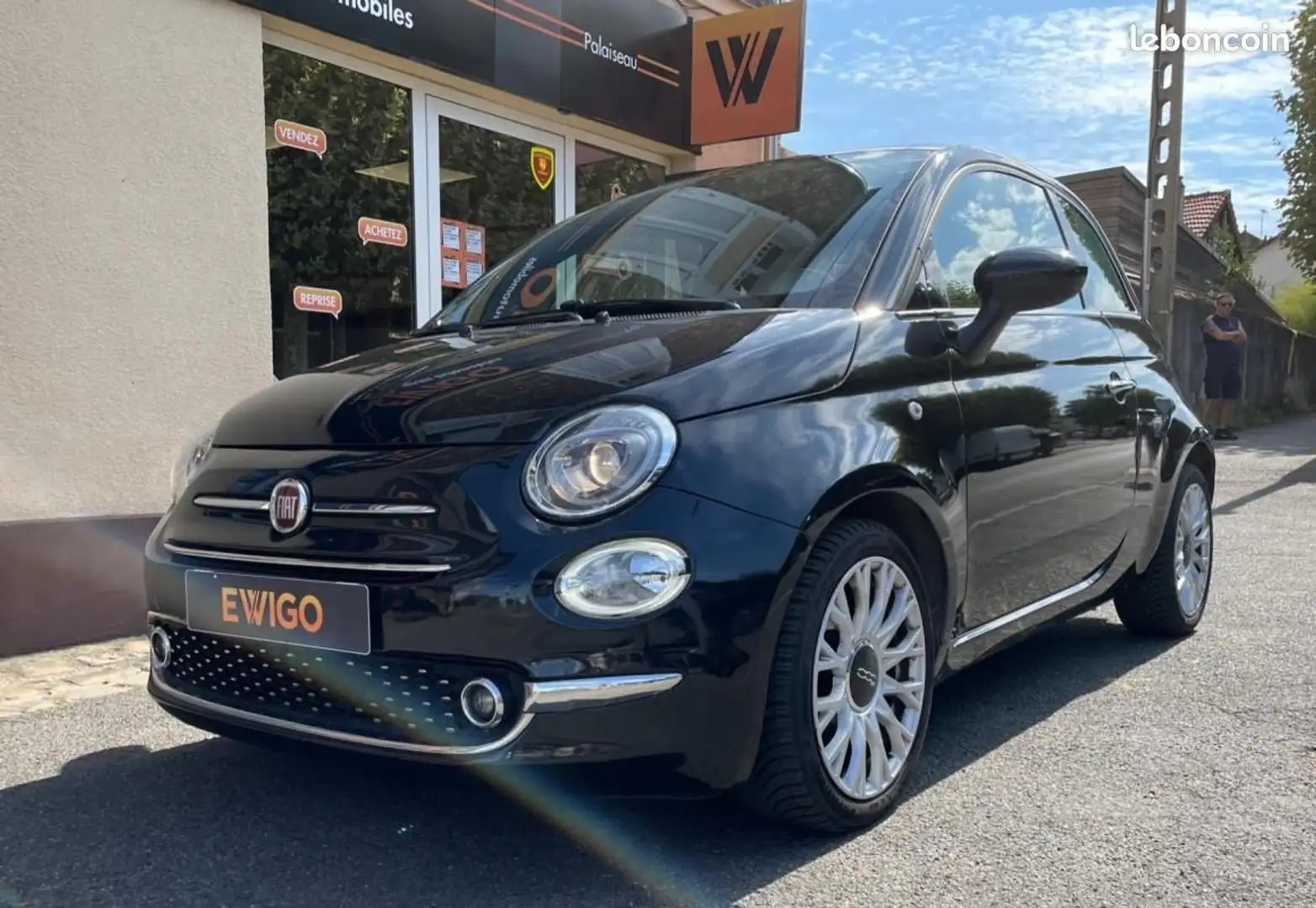 Fiat 500 1.2 70 STAR BVA TOIT PANORAMIQUE Noir - 1