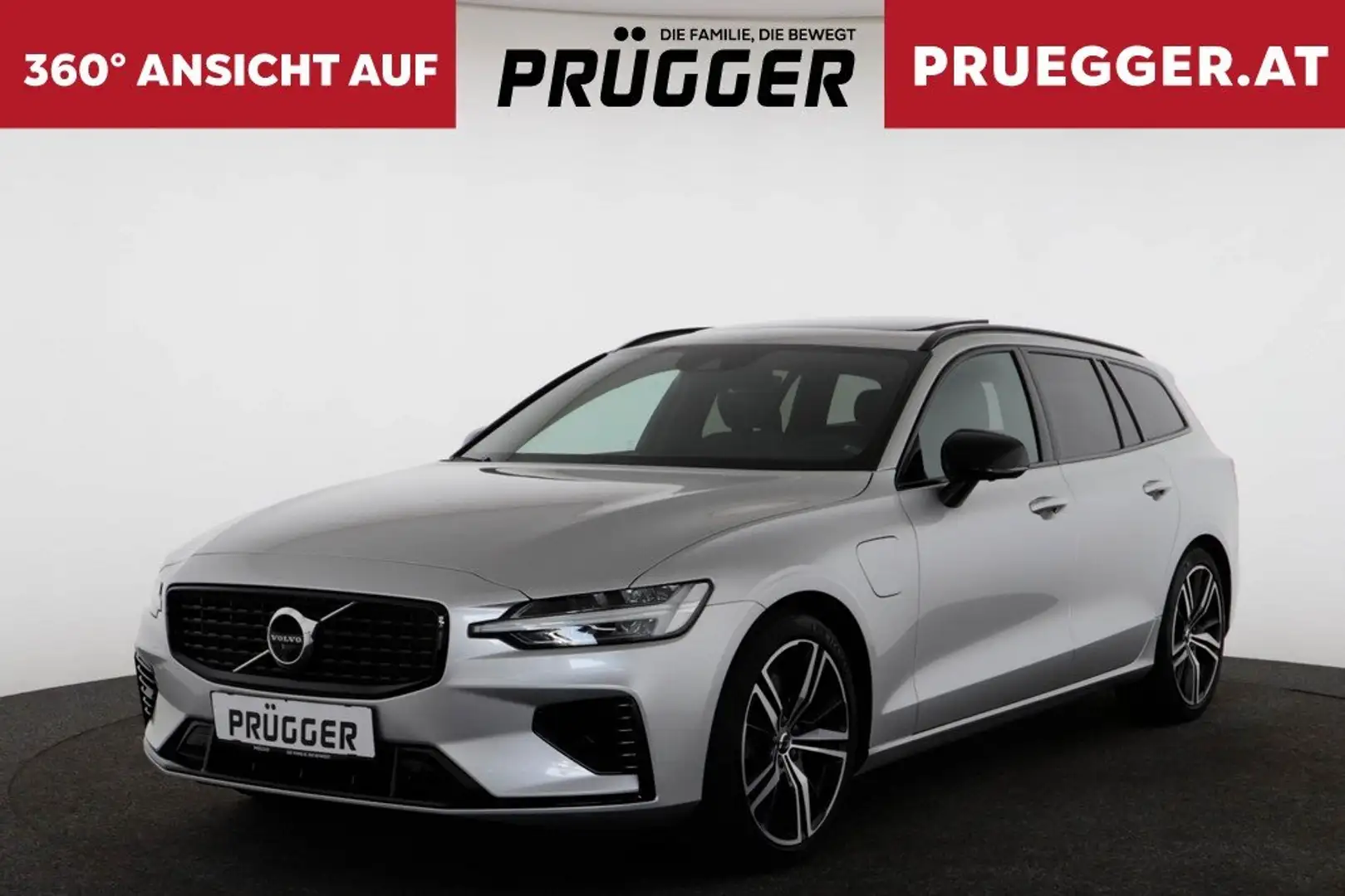 Volvo V60 T6 PHEV AWD R-Design Autom PANO LED AHV NAVI Silber - 1