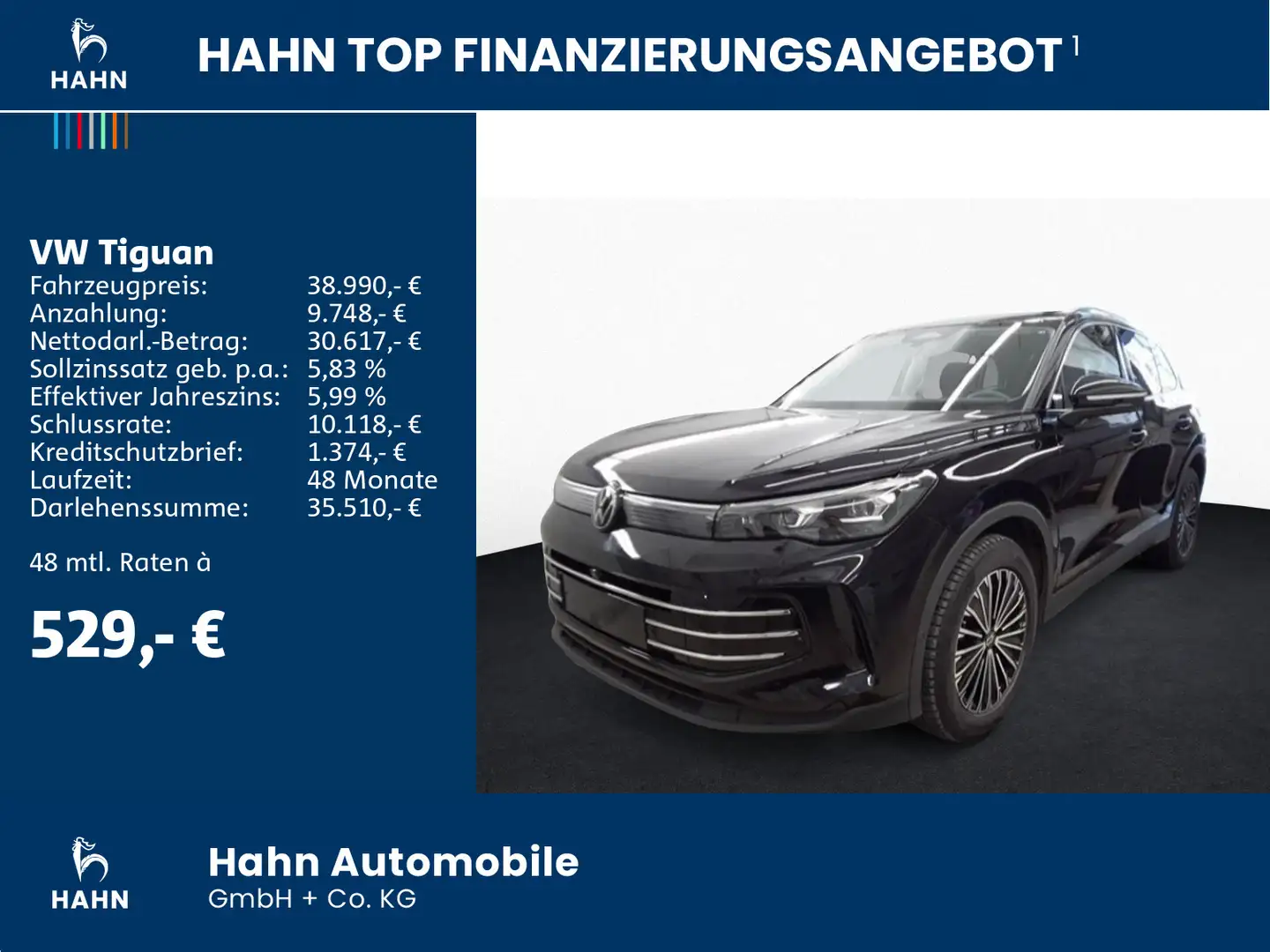 Volkswagen Tiguan 1.5eTSI Elegance DSG Virtual Sitzh AHK CA Schwarz - 2