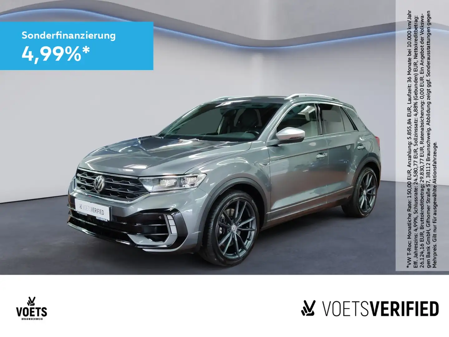 Volkswagen T-Roc R 2.0 TSI 4Motion DSG ACC+RearView+SHZ Grau - 1