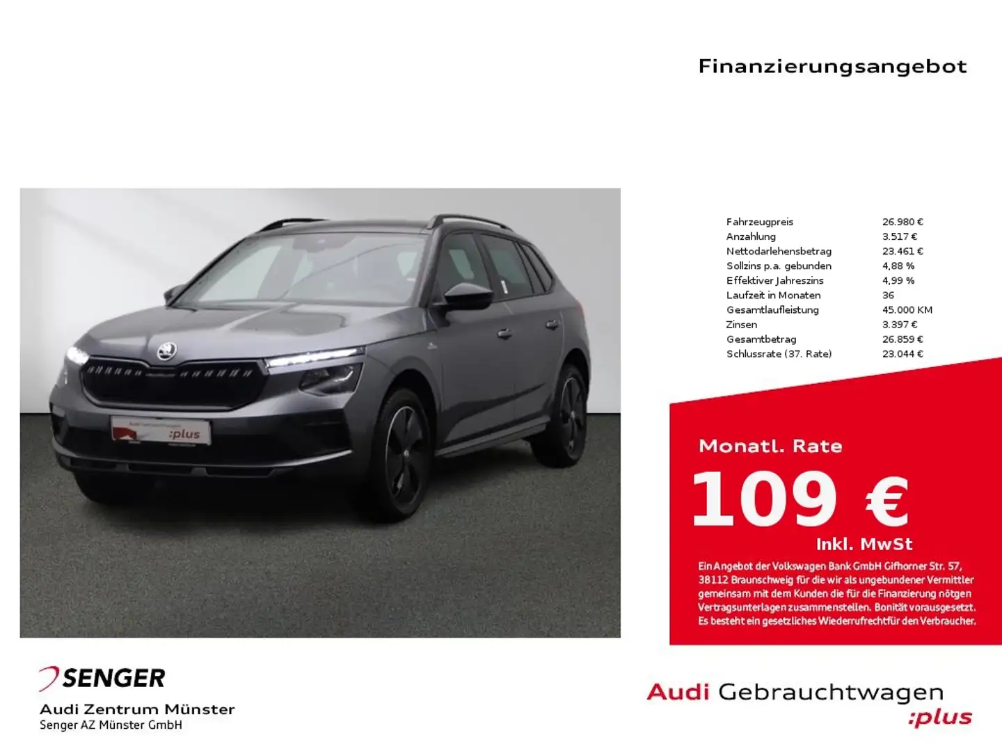 Skoda Kamiq 1.0 TSI DSG CarPlay Matrix Digi-Cockpit Grau - 1