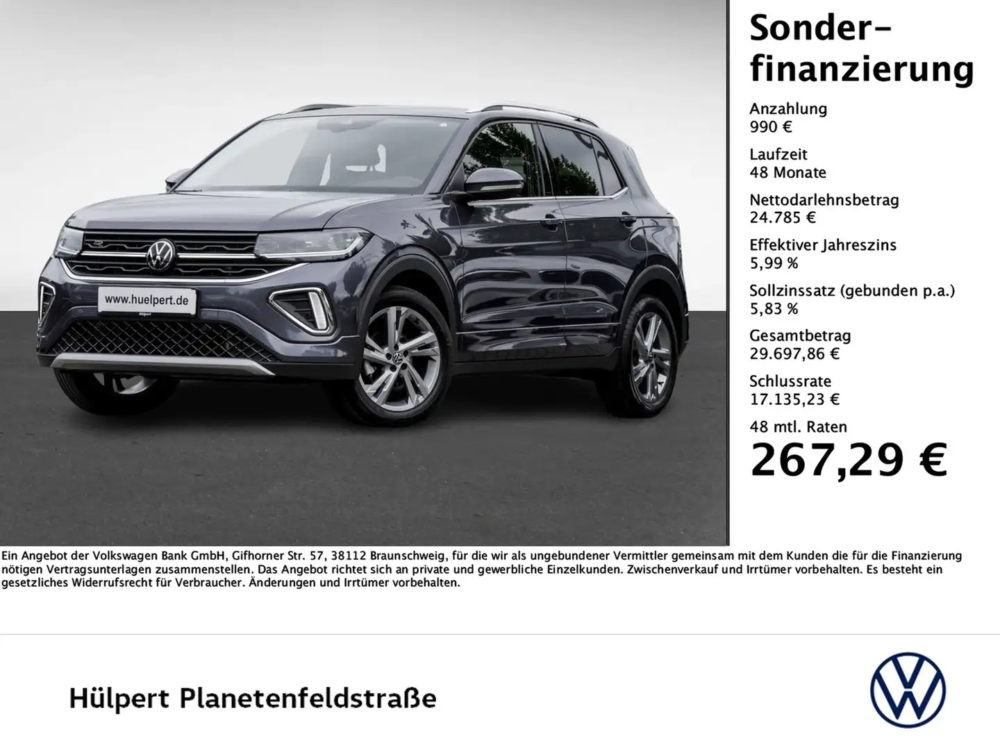 Volkswagen T-Cross 1.0 R-LINE CAM ACC LM17 SITZHEIZ CARPLAY Szary - 1