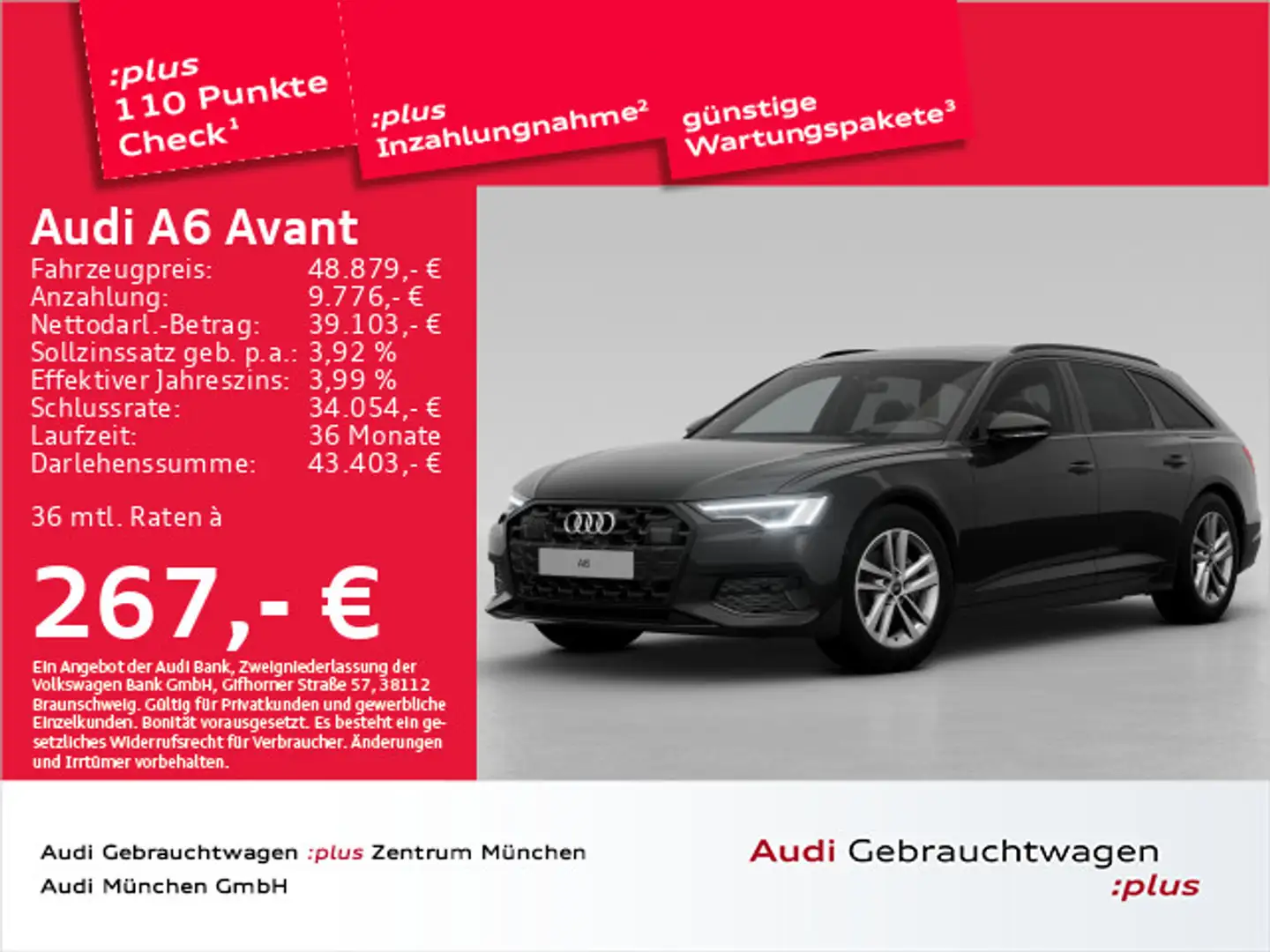 Audi A6 40 TDI S tronic advanced HuD/Matrix/Kam Schwarz - 1