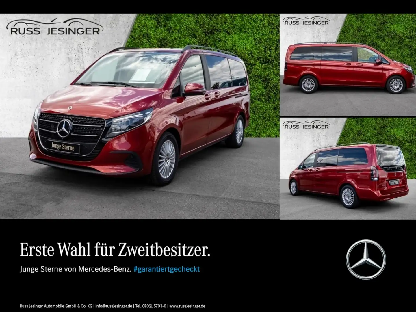 Mercedes-Benz V 220 d STYLE Lang *AHK*el. Schiebetüren*360°Kam Rot - 1