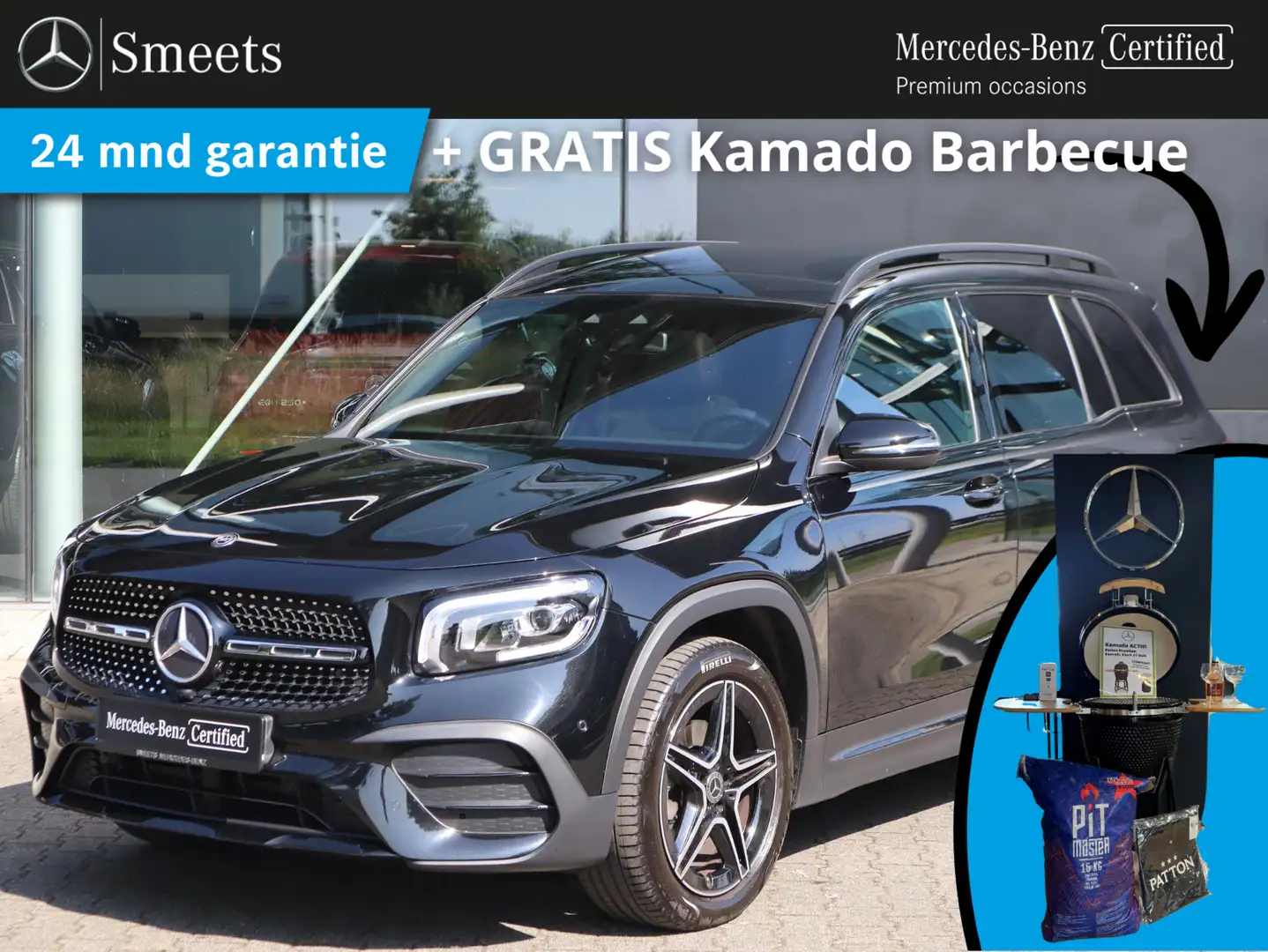 Mercedes-Benz GLB 200 AMG Line Elektr. achterklep | Panoramadak | Apple Zwart - 1
