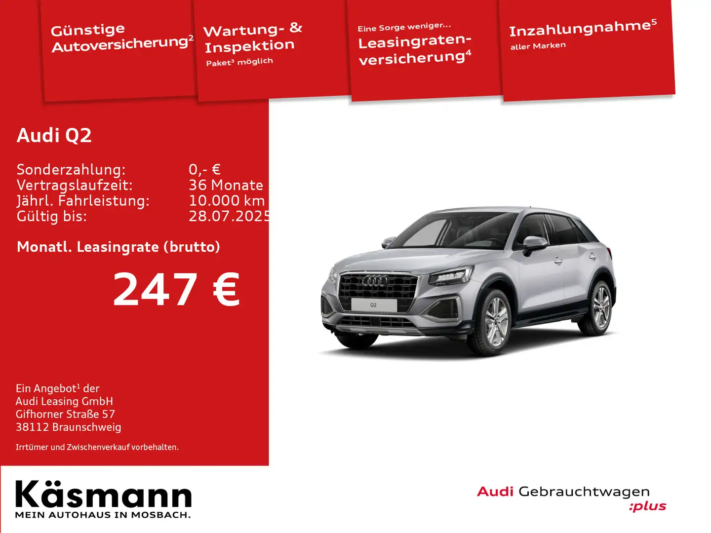 Audi Q2 35TFSI advanced AHK GRA SHZ Silber - 1