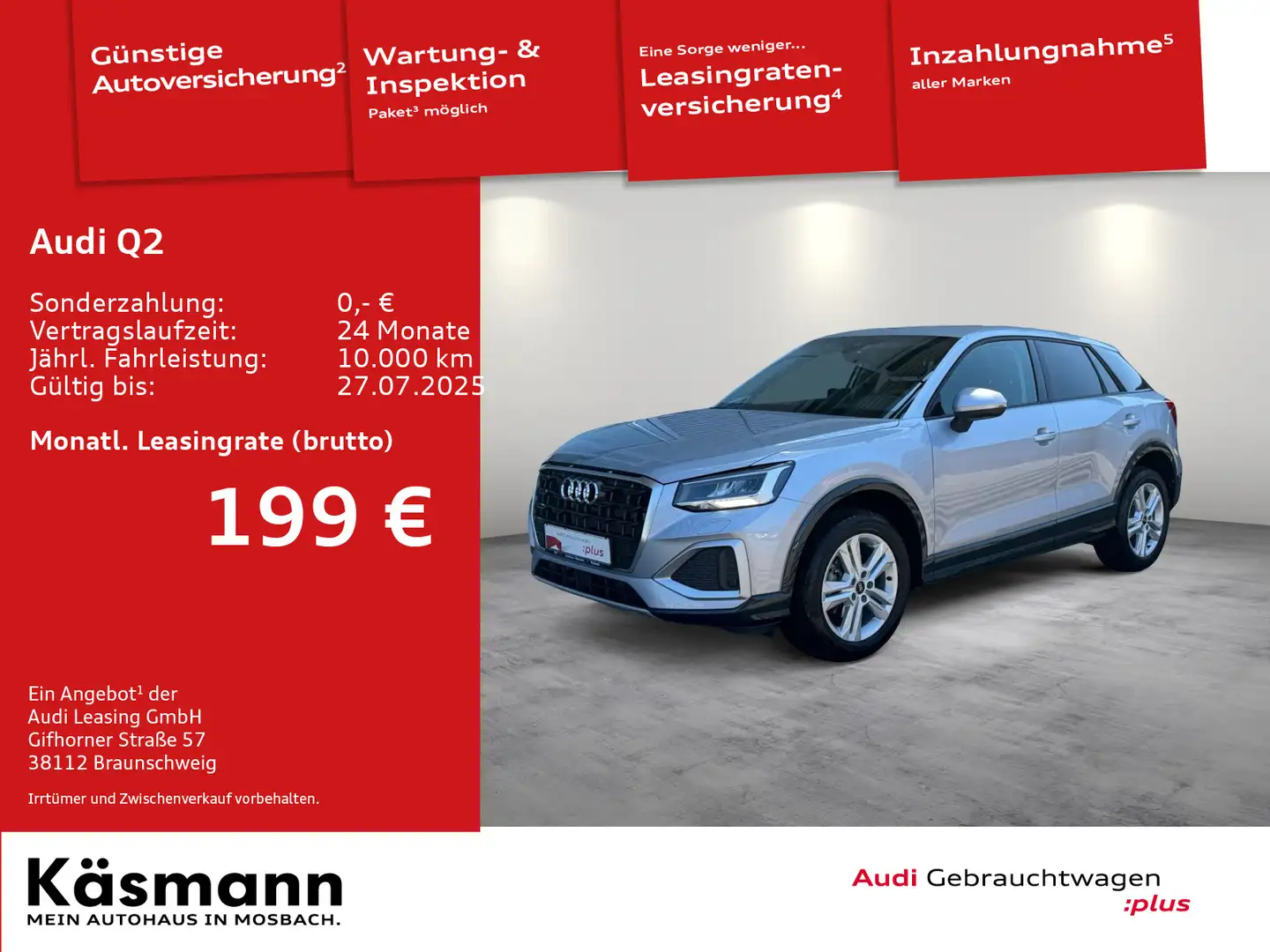 Audi Q2 35TFSI advanced AHK GRA SHZ Argento - 1